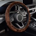 thumbnail image 1 of Walbest Elastic Long Microfiber Plush Steering Wheel Cover for Winter Warm , Universal 15 inch, Anti-Slip, Odorless, Brown, 1 of 7