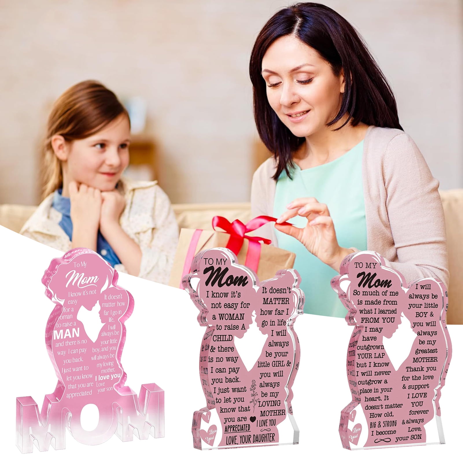 Walbest Family Love Acrylic Ornament Father Mother Child Silhouettes ...