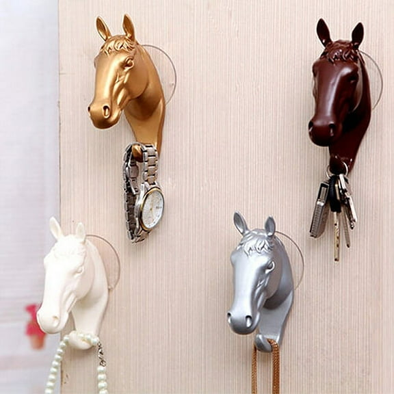Walbest Fashion Wall Decorative Hook Horse Pattern Resin Sucker Hooks Creative Key Hanger