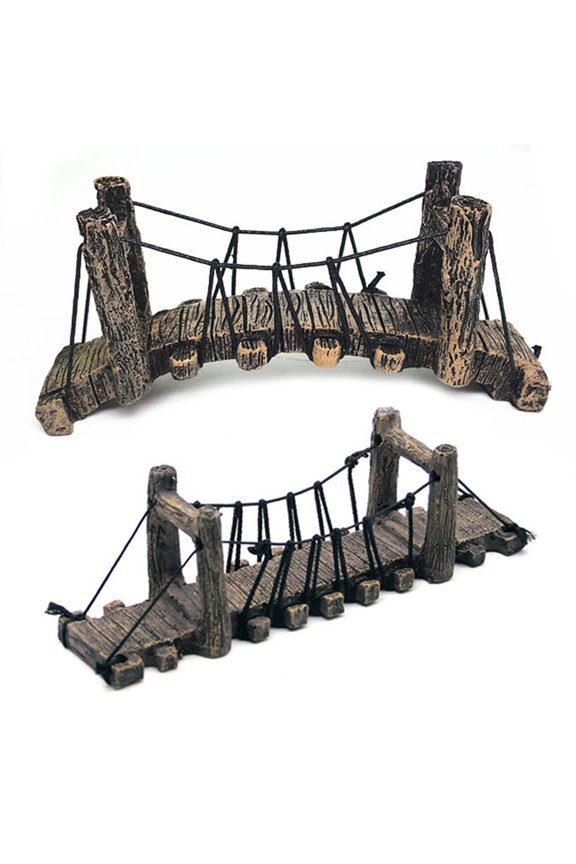 Fish Tank Arch-Bridge Drawbridge Rock Décor for Aquarium Landscape Decoration, Made of Synthetic Resin, 5.51" x 1.97" x 2.48"