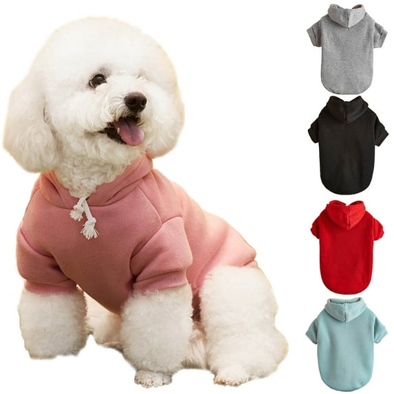 Walbest Fleece Basic Dog Hoodie , Soft and Warm Dog Sweater with Leash Hole or O-Ring, Dog Cold Weather Clothes, Winter Coat for S-XXXL Dogs