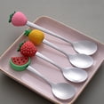 thumbnail image 1 of Walbest Fruit Shaped Handle Adorable Tea Spoon Mini Cartoon Yogurt Ice Cream Scoop, Stainless Steel Mixing Spoon Dessert Spoon for Kids, 1pc, 1 of 7