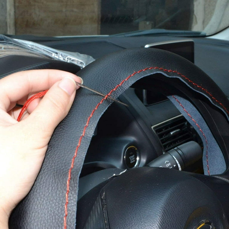 Walbest Genuine Leather DIY Car Steering Wheel Cover，Stitch On 