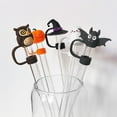 Walbest Halloween Theme Straw Cap Silicone 10mm Drink Straw Reusable