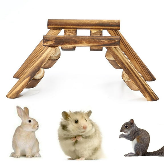 Walbest Hamster Climbing Toy Wooden Ladder Bridge for Hamsters Gerbils Mice and Small Animals