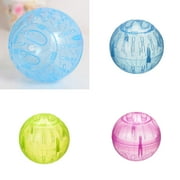 Walbest Hamster Exercise Ball, 3.9inch Transparent Hamster Running Wheel Mini Running Activity Exercise Ball for Dwarf Hamster, Small Animals Cage Accessories for Small Animal Pet Rat Mice (Pink)
