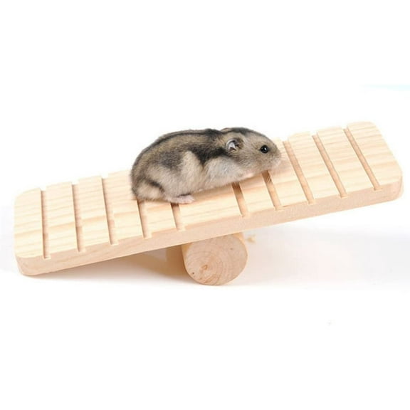 Walbest Hamster Hanging Ladder Wooden Seesaw Climbing Toy Cage Excise Gift for Small Animals Dwarf Hamster, Mouse, Rat, Chinchilla, Gerbil, Hedgehog
