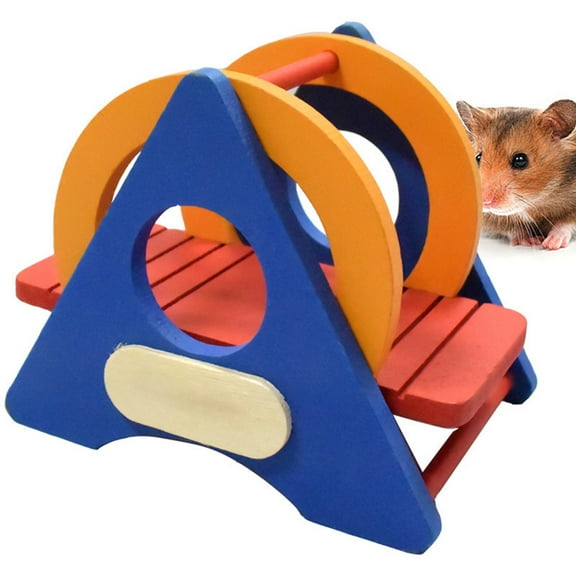 Walbest Hamster Mice Squirrel Wooden Swing Seesaw Playing Toy for Small Pet