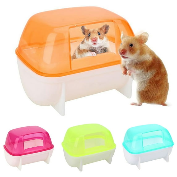 Walbest Hamster Sand Bathroom Chinchilla Sand Bathroom Cleaning Tool Supplies Plastic Box for Hamster, Random Color(S)