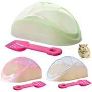Walbest Hamster Sand Bathroom, Plastic Mouse Shape Sand Bath Container Small Pet Bathtub Sauna Toilet Washroom Box with Shovel for Hamster Guinea Pig Ferret Gerbil Chinchilla Blue