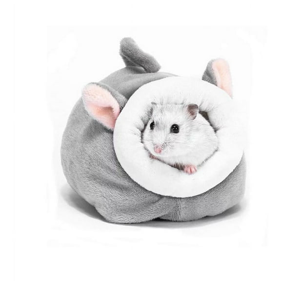 Walbest Hamster Winter Warm Bed House Hideout Small Animals Sleeping Cave Cotton Nest for Rat,Dwarf Hamster,Syrian Hamster (Grey)
