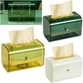 thumbnail image 1 of Walbest Household Tissue Box Spring Design Automatic Lifting Transparent ABS Napkin Paper Dispenser Storage Case, Desktop Dustproof Tissue Box, 1 of 7
