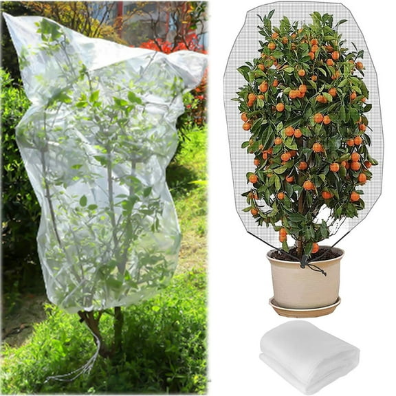 Walbest Insect Bird Barrier Netting Mesh Bag with Drawstring - Garden Bug Netting Plant Cover for Protect Plant Fruits Flower from Insect Bird Eating,1 pc