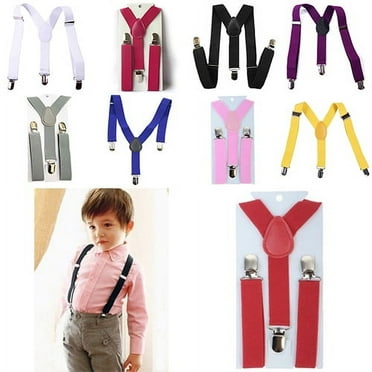 Walbest Kids Boys Girls Fashion Adjustable Clip-on Y-Back Child Elastic Suspenders