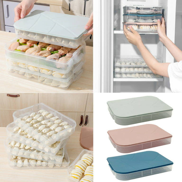 Walbest Kitchen Single Layer Refrigerator Storage Container Plastic Box  Food Dumplings Airtight Home Organizer, Easy to Carry Food Box (size:  11.22inx7.87inx1.77in) 