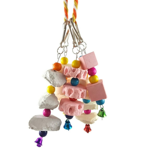 Walbest Large Bird Parrot Toy Natural Wooden Blocks Bird Parrot Chewing Toy Parrot Cage Bite Toy for Cockatoos African Grey Macaws and Parrots Large Medium Parrots - Block