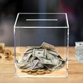 thumbnail image 1 of Walbest Large Capacity Acrylic Clear Piggy Bank, Savings Jar Cash and Coin, Square Safe Money Box for Kids, Adults Kids Birthday Gift Home Decoration, 1 of 7