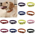 thumbnail image 1 of Walbest Leather Cat Collar, Basic Pet Collars for Kitten Puppy Small Dogs Cats Black Yellow Green Pink Red Orange White Coffee Golden Blue Rose, 1 of 6