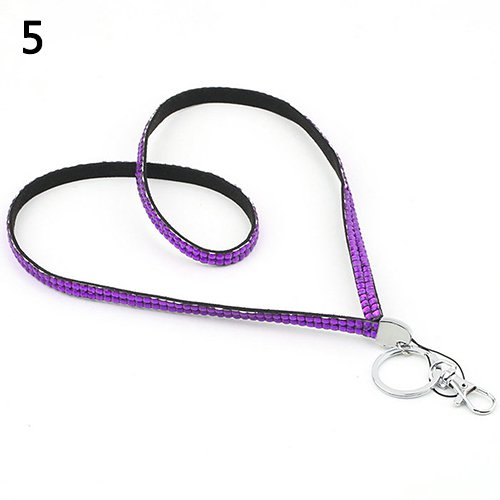 Walbest Luxury Rhinestone Buing Shiny Custom Lanyard ID Badge Cellphone Key Holder Ring