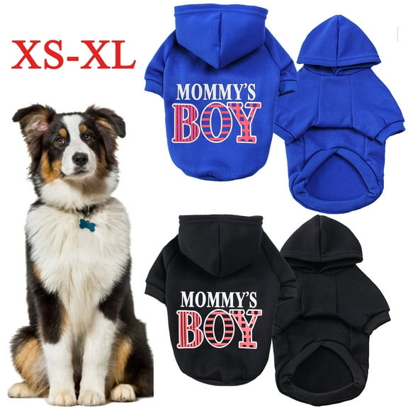 Walbest MOMMY'S BOY Patterns Printed Puppy Pet Hoodie Dog Coat Clothes Pet Sweatshirt for Small Dog Medium Large Dogs Cats