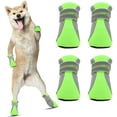 thumbnail image 1 of Walbest Mesh Dog Boots Reflective Dog Shoes, Breathable Puppy Paw Protector with Soft Anti-Slip Sole, Adjustable Lightweight Outdoor Pet Shoes for Walking Hiking Running, Set of 4, Green L, 1 of 7
