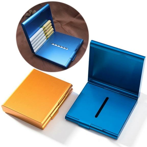 Walbest Metal Double Layer Smoking Cigar Case 20 Cigarettes Box Holder Storage Container (Not Including Cigarette)