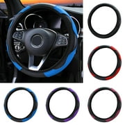 Walbest Microfiber Leather Steering Wheel Cover Breathable Auto Car Steering Wheel Cover for Men and Women Universal 15 Inches (Blue)