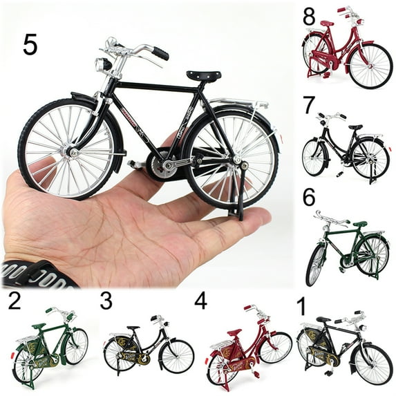 Walbest Mini Alloy Retro Style Classical Bike Art Sculpture, Die-cast Retro Finger Bike Model for Collections, Simulation Bicycle Model Toy