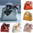 thumbnail image 1 of Walbest Mini Beautiful Candy Bag with Bowknot Decor, Handmade Festive Faux Leather Gift Box for Wedding Party, 5.12" x 4.72" x 2.17", 1 of 7