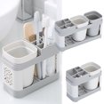 thumbnail image 1 of Walbest Mouthwash Cup & Toothbrush Holder Set, Creative Family Couple PP Simple Water Draining Toothbrush Toothpaste Stand for Home, 1 of 7