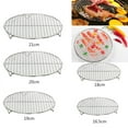 thumbnail image 1 of Walbest Multi-Purpose Round Stainless Steel Cross Wire Steaming Cooling Barbecue Rack/Carbon Baking Net/Grill/Pan Grate with Legs, 1Pc, 1 of 7