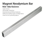 Walbest N50 Long Cuboid Block Strong Rare Earth Neodymium Magnet, Heavy Duty Bar Magnet, Powerful Pull Force, Perfect for Fridge, Garage, Kitchen, Science, Craft, Office, DIY, 3.94" x 0.69" x 0.20"