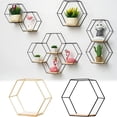 thumbnail image 1 of Walbest Nordic Style Iron Storage Holder Wall-mounted Multifunctional Geometric Firm Hexagonal Shelf, Creative Hexagonal Shelf for Wall, Living Room Modern Wall Decor, 1 of 6