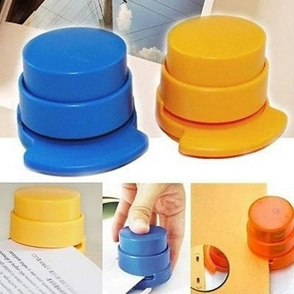 Walbest Office Home Portable Staple Free Stapleless Stapler Paper Binding Binder Paperclip