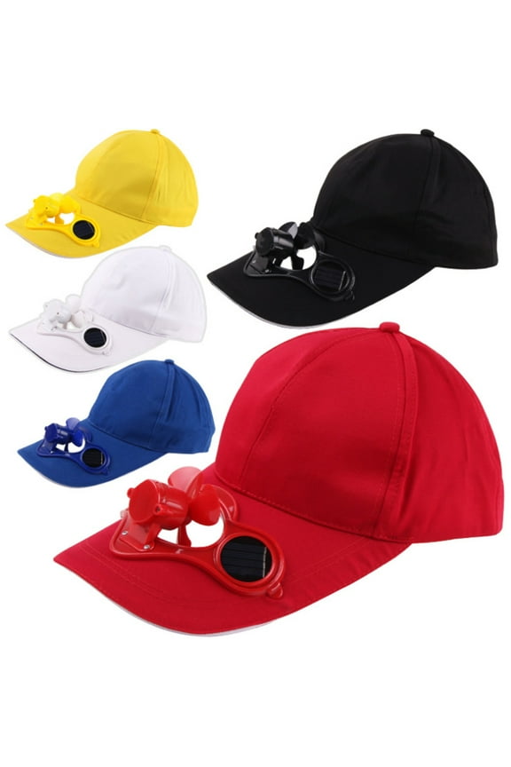 Outdoor Baseball Cap, Summer Solar Panel Powered Cooling Fan Baseball Hat Snapback Sun Visor Hat for Unisex Men Women