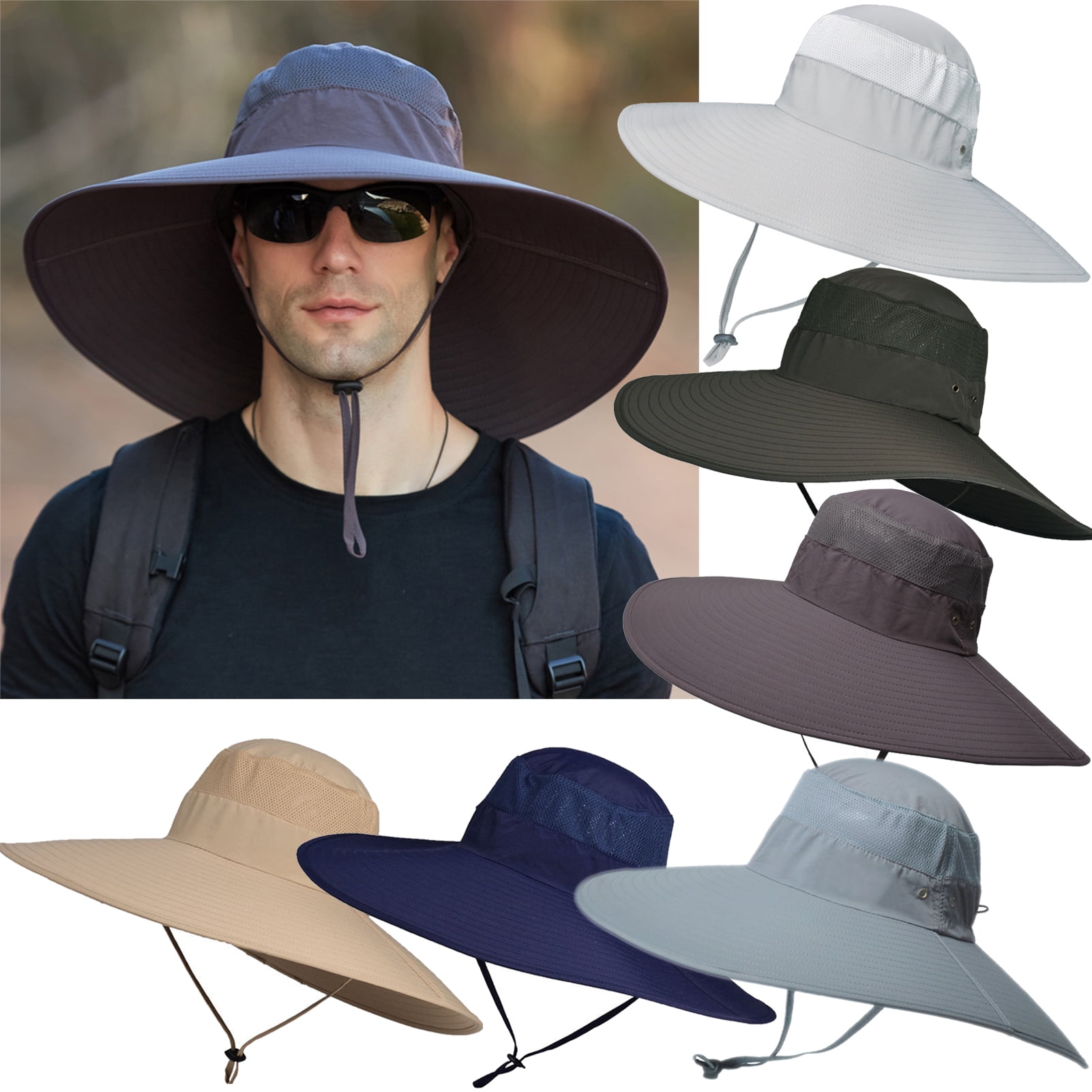 Walbest Outdoor Men s Enlarged Brim Sun Mountaineering Hat Beach Hat Waterproof Fisherman Hat