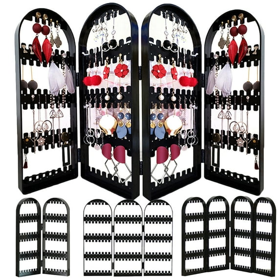 Walbest PP Earring Studs Holder Organizer Display Screen Stand, Foldable Jewelry Hanger Hanging Necklace Earrings Bracelets Storag