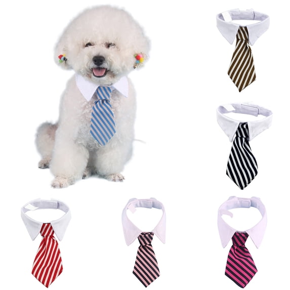 Walbest Pet Bow Tie Adjustable Pet Neck Tie Costume Formal Dog Collar for Small Dogs and Cats Puppy Grooming Ties Party Accessories (L, Blue)