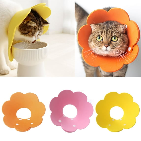 Walbest Pet Cat Flower Shaped EVA Protective Collar Anti-Bite Lick Cat Wound Healing Safety Cat Recovery Collar