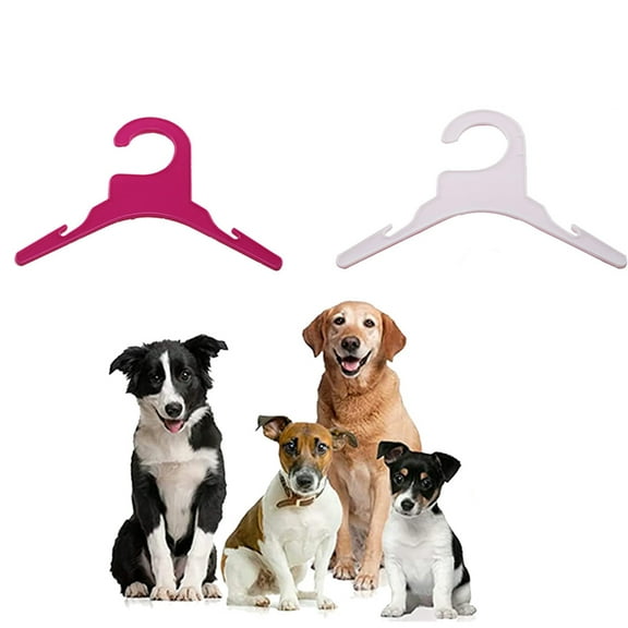 Walbest Pet Clothes Rack Hangers Adorable Durable Functional Plastic Pet Costume Hangers Dogs Cats Clothes Hangers for Home Pets (Rose Red, Small)