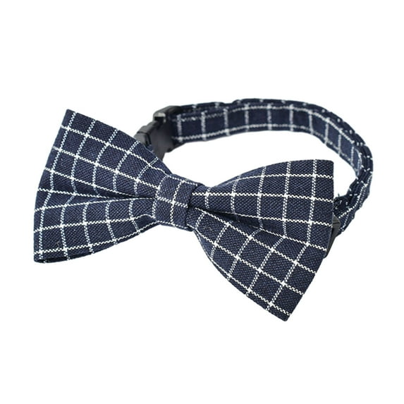 Walbest Pet Collar Pet Bow Tie Collar Adjustable England Style Plaid Design Comfortable Lightweight Dog Cat Accessory No Sense of Restraint Pet Collar