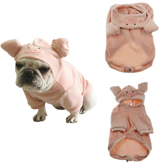 Walbest Pet Costume Pig Cosplay Breathable Soft Cat Dog Winter Warm Clothing for Halloween