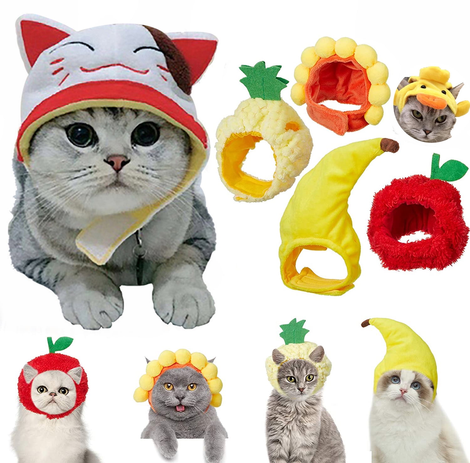JINYAWEI Pet Cap Kerstfestival Huisdier Hoed voor Katten Dierenvorm Gepersonaliseerd Kostuum Kleine Hond Accessoires Winter Warm Hoofddeksels Kitten Cap (Kleur: Kip