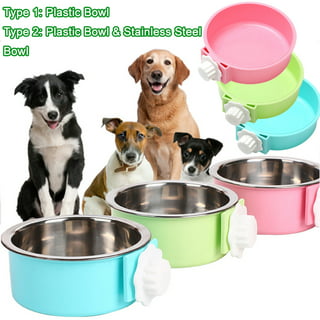Dropship Crate Dog Bowl; Removable Stainless Steel Hanging Pet