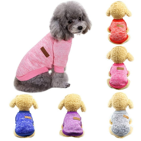 Walbest Pet Dog Classic Knitwear Sweater Warm Winter Puppy Pet Coat Soft Sweater Clothing for Small Dogs (L, Grey)