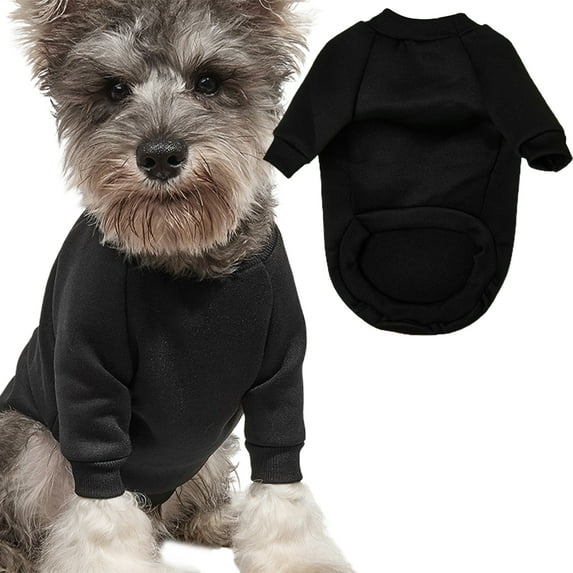 Walbest Pet Dog Clothes Dog Sweater Soft Thickening Warm Pup Dogs Shirt Winter Puppy Sweater for Small Medium Large Dogs (Black, L)