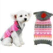 Walbest Pet Dog Clothes Knitwear Dog Sweater Hooded Soft Thickening Warm Pup Dogs Shirt Winter Puppy Sweater for Dogs (Pink, S)