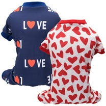Walbest Pet Dog Jumpsuit Love Heart Print Round Neck Outfit Pet Pajamas Puppy Clothes for Small Medium Large Dogs