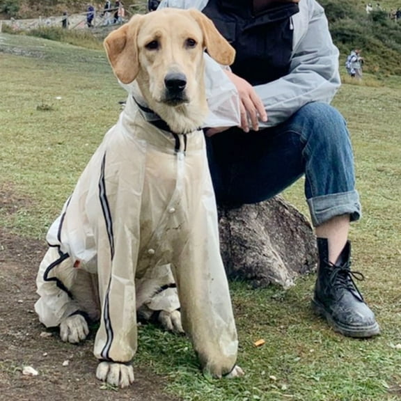 Walbest Pet Dog Raincoat Transparent Waterproof Hooded Dog Rain Out Clothes for Small Large Dogs (S-7XL)