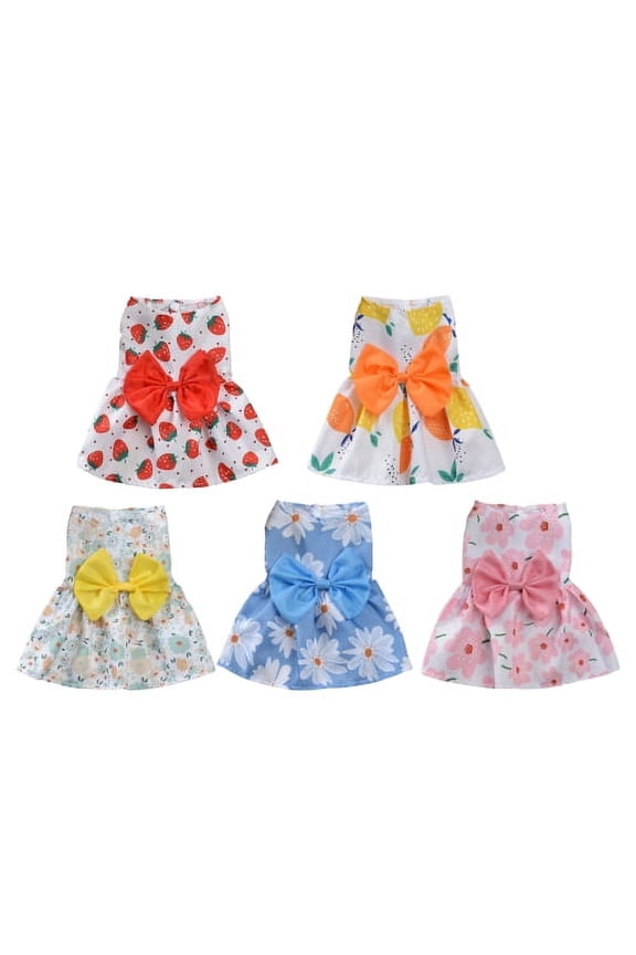 Pet Dress Sleeveless Soft Floral Print Small Dog Cat Clothing for XS-XL Puppy Kitten